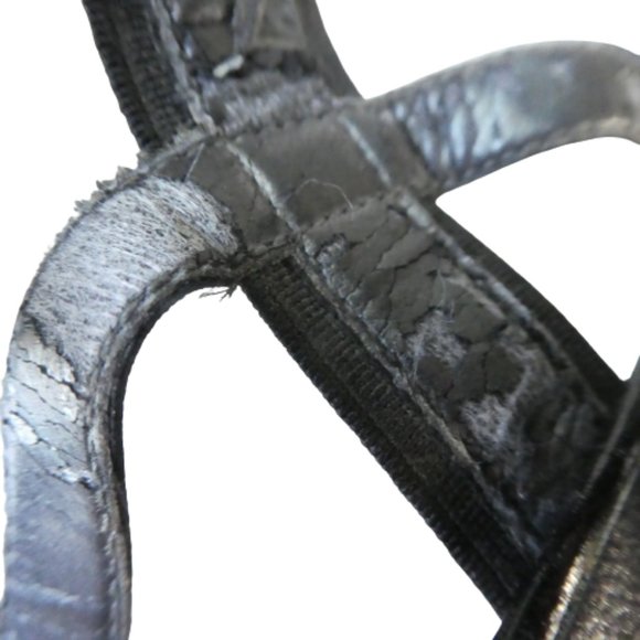 Stuart Weitzman Black Square Toe Heels Sandals Leather Sole Spain 7M - Picture 8 of 10